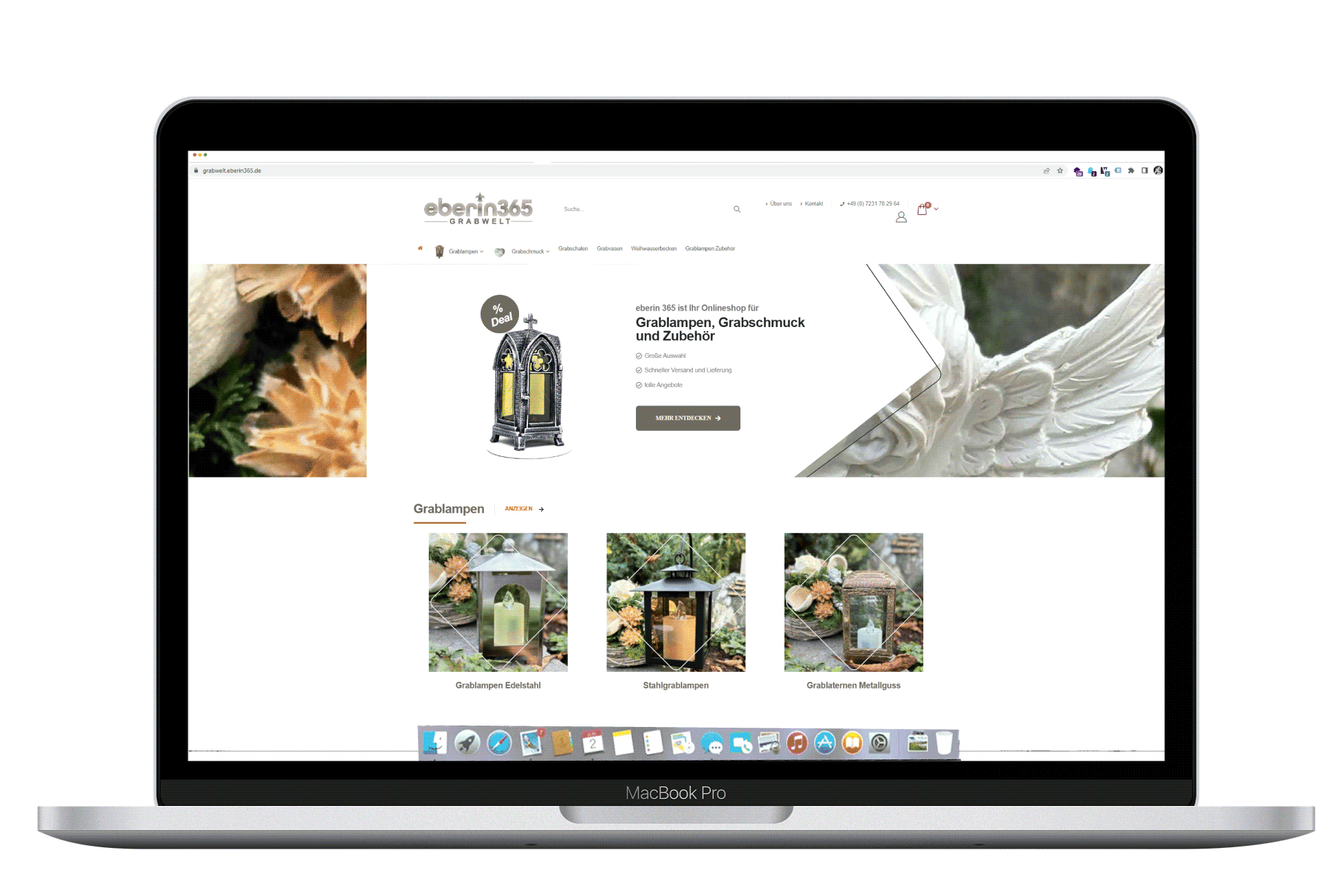 Webdesign eberin365 Grabwelt Online Shop Grablampen Grabschmuck