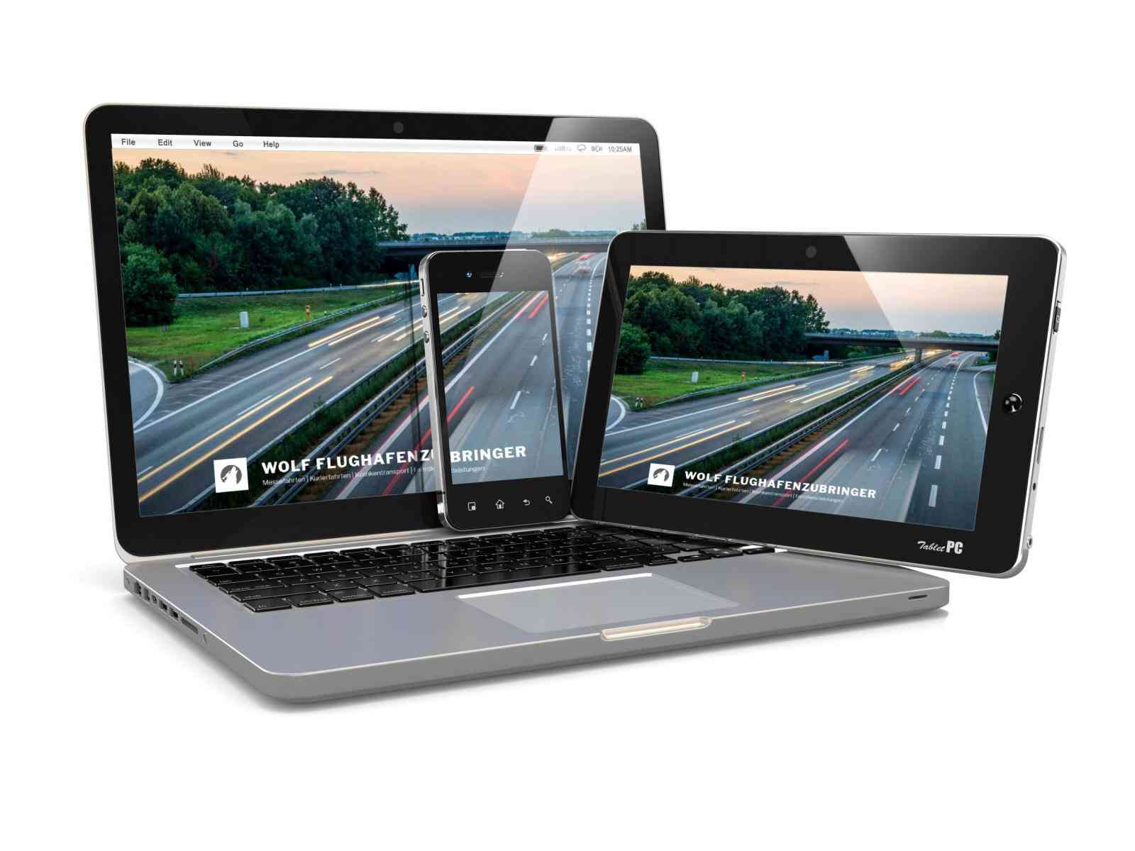 Kunden Webseiten | Wolf Flughafenzubringer Homepage responsiv Design