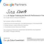 die eberin Google Zertifikate Google Partner Programm Training Performance Marketing